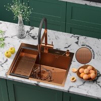 Roxen Simple 560220-60BR-GR бронза/текстурная PVD покрытие (с коландером и дозатором) Image #1