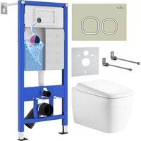 Roxen Martin в комплекте с инсталляцией StounFix Dual Fresh 6 в 1 968518 (кнопка: пастель бежевый)