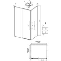 Grossman Galaxy 100х100х195 120.K33.01.1010.21.00 (черный матовый/прозрачное стекло) Image #10