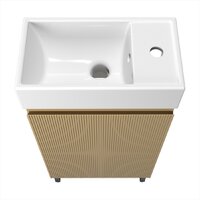 Wellsee Тумба под умывальник 3 в 1 WC Area 221803005 (тумба/матовый бежевый, раковина/глянцевый белый, ножки/матовый черный) Image #3