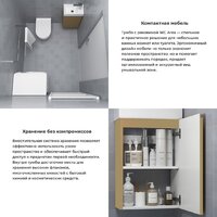 Wellsee Тумба под умывальник 3 в 1 WC Area 221803005 (тумба/матовый бежевый, раковина/глянцевый белый, ножки/матовый черный) Image #6
