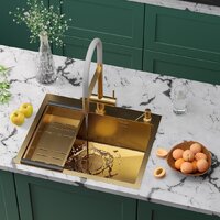 Roxen Simple 560220-60G-GR золото/текстурная PVD покрытие (с коландером и дозатором) Image #3