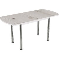 ВВР Пластиковый раздвижной 110-150x70 (бискайская сосна/подстолье прямое хром)