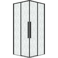 Grossman Galaxy 90x90x195 300.K33.01.9090.21.02 (черный матовый/шиншилла стекло)