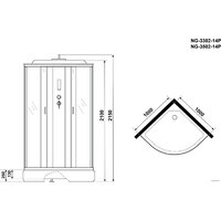 Niagara NG-3302-14P 100x100x215 (матовое стекло) Image #4
