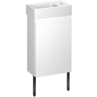 Wellsee Тумба под умывальник 3 в 1 WC Area 221801005 (тумба/матовый белый, раковина/глянцевый белый, ножки/матовый черный)