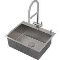 Roxen Simple 560220-60-GR сатин/текстурная (с коландером и дозатором) Image #11