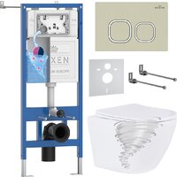 Roxen Antares Tornado Long в комплекте с инсталляцией StounFix Dual Fresh 6 в 1 868436 (кнопка: пастель бежевый матовая) Image #1