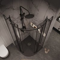 Grossman Classic 90x90x195 301.K33.04.9090.21.00 (черный матовый/прозрачное стекло) Image #11