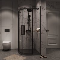 Grossman Classic 90x90x195 301.K33.04.9090.21.00 (черный матовый/прозрачное стекло) Image #10