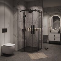 Grossman Classic 90x90x195 301.K33.04.9090.21.00 (черный матовый/прозрачное стекло) Image #8