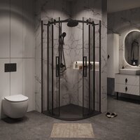 Grossman Classic 90x90x195 301.K33.04.9090.21.00 (черный матовый/прозрачное стекло) Image #9