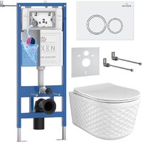 Roxen Vine Tornado в комплекте с инсталляцией StounFix Dual Fresh 6 в 1 979007 (кнопка: белый глянцевый)