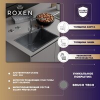 Roxen Uno 560210-44B (440*440) PVD графит под столешницу (с ролл-матом и дозатором) Image #13