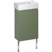 Wellsee Тумба под умывальник 3 в 1 WC Area 221805003 (тумба/матовый зеленый, раковина/глянцевый белый, ножки/нержавеющая сталь)