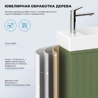 Wellsee Тумба под умывальник 3 в 1 WC Area 221805003 (тумба/матовый зеленый, раковина/глянцевый белый, ножки/нержавеющая сталь) Image #5
