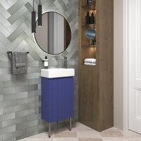 Wellsee Тумба под умывальник 3 в 1 WC Area 221804003 (тумба/матовый синий, раковина/глянцевый белый, ножки/нержавеющая сталь) Image #7