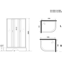 Niagara NG-33084-14LBKG 100x80 (матовое стекло) Image #4