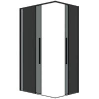 Grossman Galaxy 90x80x195 300.K33.01.9080.21.10 (черный матовый/тонированное стекло) Image #2