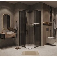 Grossman Galaxy 80x80x195 300.K33.01.8080.21.10 (черный матовый/тонированное стекло) Image #8