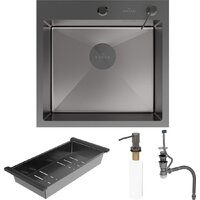 Roxen Simple 560220-50B-V графит/текстурная PVD покрытие (с коландером и дозатором) Image #9