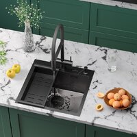 Roxen Simple 560220-50B-V графит/текстурная PVD покрытие (с коландером и дозатором) Image #2