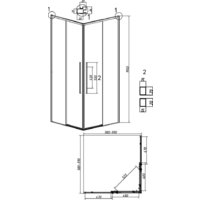 Grossman Galaxy 100x100x195 300.K33.01.1010.21.00 (черный матовый/прозрачное стекло) Image #11