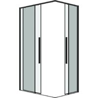 Grossman Galaxy 100x100x195 300.K33.01.1010.21.00 (черный матовый/прозрачное стекло) Image #2