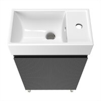 Wellsee Тумба под умывальник 3 в 1 WC Area 221802003 (тумба/матовый темно-серый, раковина/глянцевый белый, ножки/нержавеющая сталь) Image #3