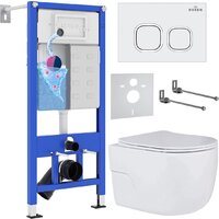 Roxen Porto в комплекте с инсталляцией StounFix Dual Fresh 6 в 1 538465 (кнопка: белый глянец) Image #1