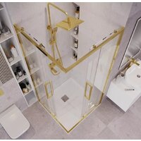 Grossman Cosmo 80x80x195 300.K33.02.8080.32.00 (золото сатин/прозрачное стекло) Image #10