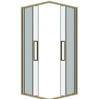 Grossman Cosmo 80x80x195 300.K33.02.8080.32.00 (золото сатин/прозрачное стекло) Image #2