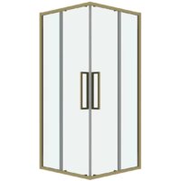 Grossman Cosmo 80x80x195 300.K33.02.8080.32.00 (золото сатин/прозрачное стекло)