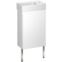 Wellsee Тумба под умывальник 3 в 1 WC Area 221801003 (тумба/матовый белый, раковина/глянцевый белый, ножки/нержавеющая сталь)