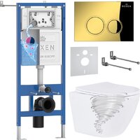 Roxen Antares Tornado Long в комплекте с инсталляцией StounFix Dual Fresh 6 в 1 868431 (кнопка: золото глянцевая) Image #1