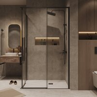 Grossman Galaxy 100x70x195 300.K33.01.1070.21.00 (черный матовый/прозрачное стекло) Image #9