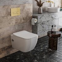 Roxen Cube bidet в комплекте с инсталляцией StounFix Dual Fresh 6 в 1 968095 (кнопка: брашированное золото) Image #9