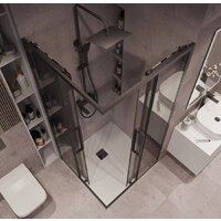 Grossman Cosmo 80x80x195 300.K33.02.8080.21.10 (черный матовый/тонированное стекло) Image #10