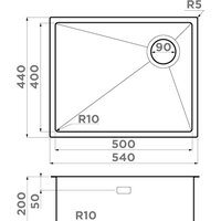 Omoikiri Taki 54-U/IF Side SF LG (светлое золото) Image #2