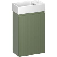 Wellsee Тумба под умывальник 2 в 1 WC Area 221805001 (тумба/матовый зеленый, раковина/глянцевый белый, без ножек)