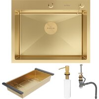 Roxen Simple 560220-60G-V золото/текстурная PVD покрытие (с коландером и дозатором) Image #9