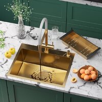 Roxen Simple 560220-60G-V золото/текстурная PVD покрытие (с коландером и дозатором)