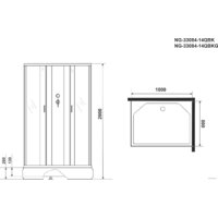 Niagara NG-33084-14QBK 100x80x215 (матовое стекло) Image #4