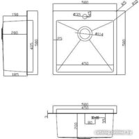 ARFEKA ECO AR мойка 500*500, коландер, дозатор SATIN Image #10