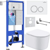 Roxen Simple Compact в комплекте с инсталляцией StounFix Dual Fresh 6 в 1 906789 (кнопка: белый глянец) Image #1
