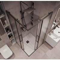 Grossman Cosmo 80x80x195 300.K33.02.8080.21.02 (черный матовый/шиншилла стекло) Image #10