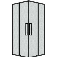 Grossman Cosmo 80x80x195 300.K33.02.8080.21.02 (черный матовый/шиншилла стекло) Image #1