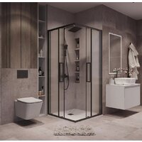 Grossman Cosmo 80x80x195 300.K33.02.8080.21.02 (черный матовый/шиншилла стекло) Image #9