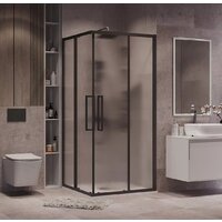 Grossman Cosmo 80x80x195 300.K33.02.8080.21.02 (черный матовый/шиншилла стекло) Image #7