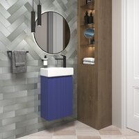 Wellsee Тумба под умывальник 2 в 1 WC Area 221804001 (тумба/матовый синий, раковина/глянцевый белый, без ножек) Image #7